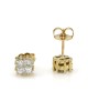 Princess Diamond Cluster Stud Earrings